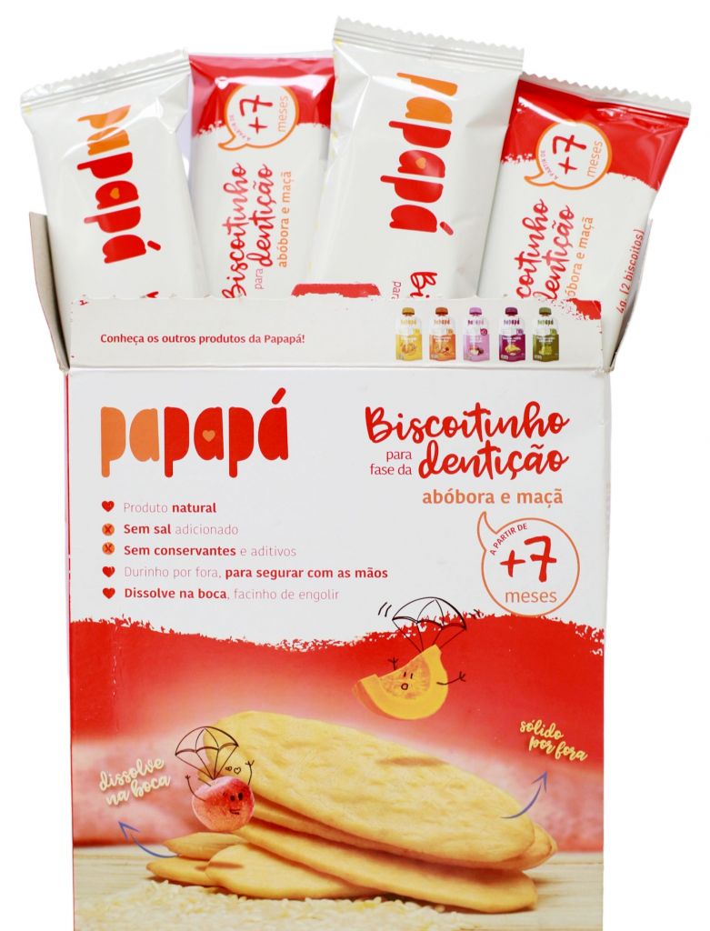Lançamento: Biscoitinho para fase da dentição Papapá sabor abóbora e maçã