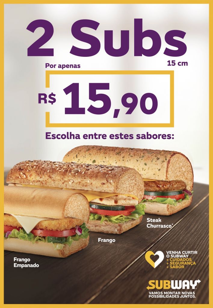 Subway Promoção Compre Um Sub de 15cm e Leve Um de 30cm