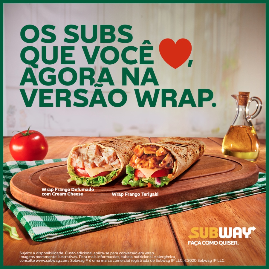 Subway traz projeto Fresh Now ao Brasil e inclui wraps no cardápio