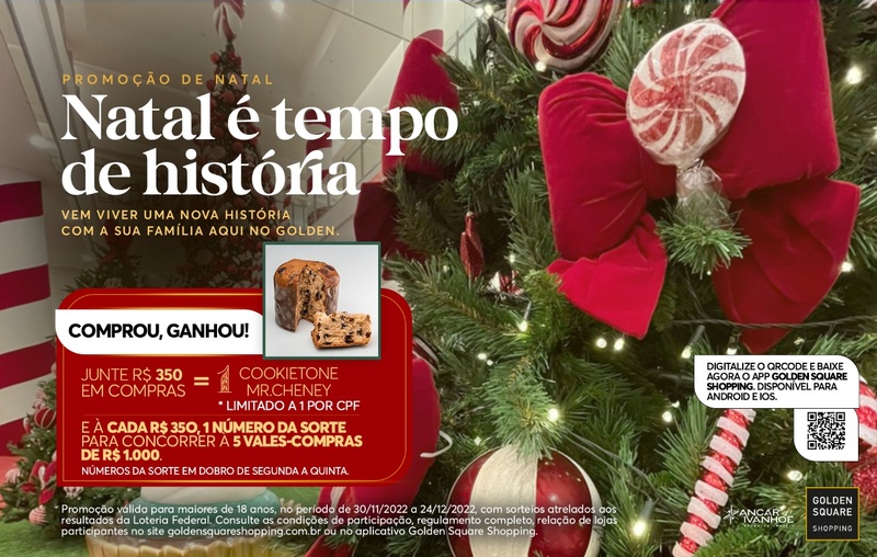 Campanha de Natal do Golden Square Shopping presenteia clientes com  cookietone e sorteia vales compras - ABC da Comunicação